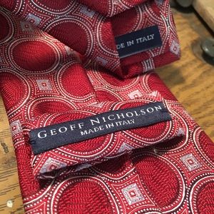 Geoff Nicholson Orange Pattern Mens Tie